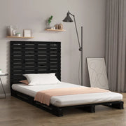 Testiera da Parete-Testiera a Muro-Testata Decorativa Nera 81x3x91,5cm in Legno Massello di Pino