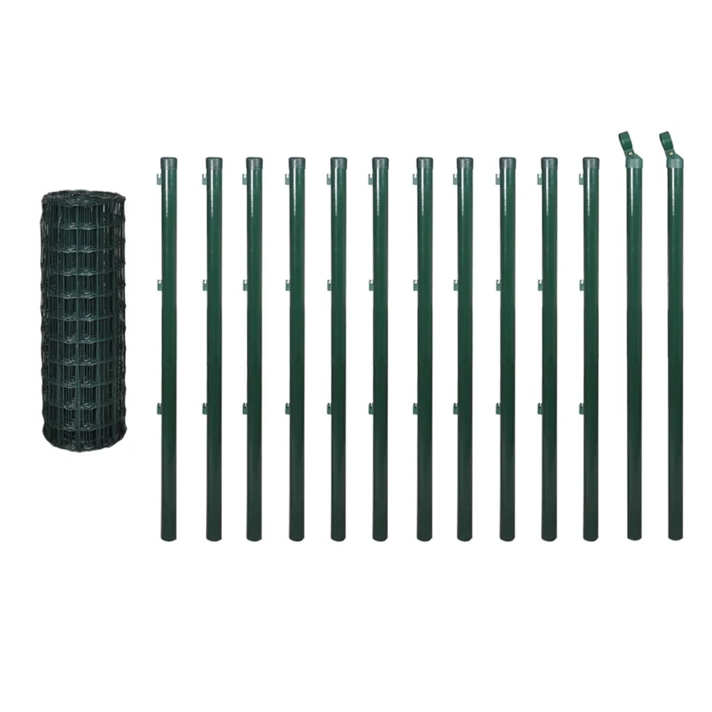 Recinzione Euro in Acciaio 25x0,8 m Verde 142398