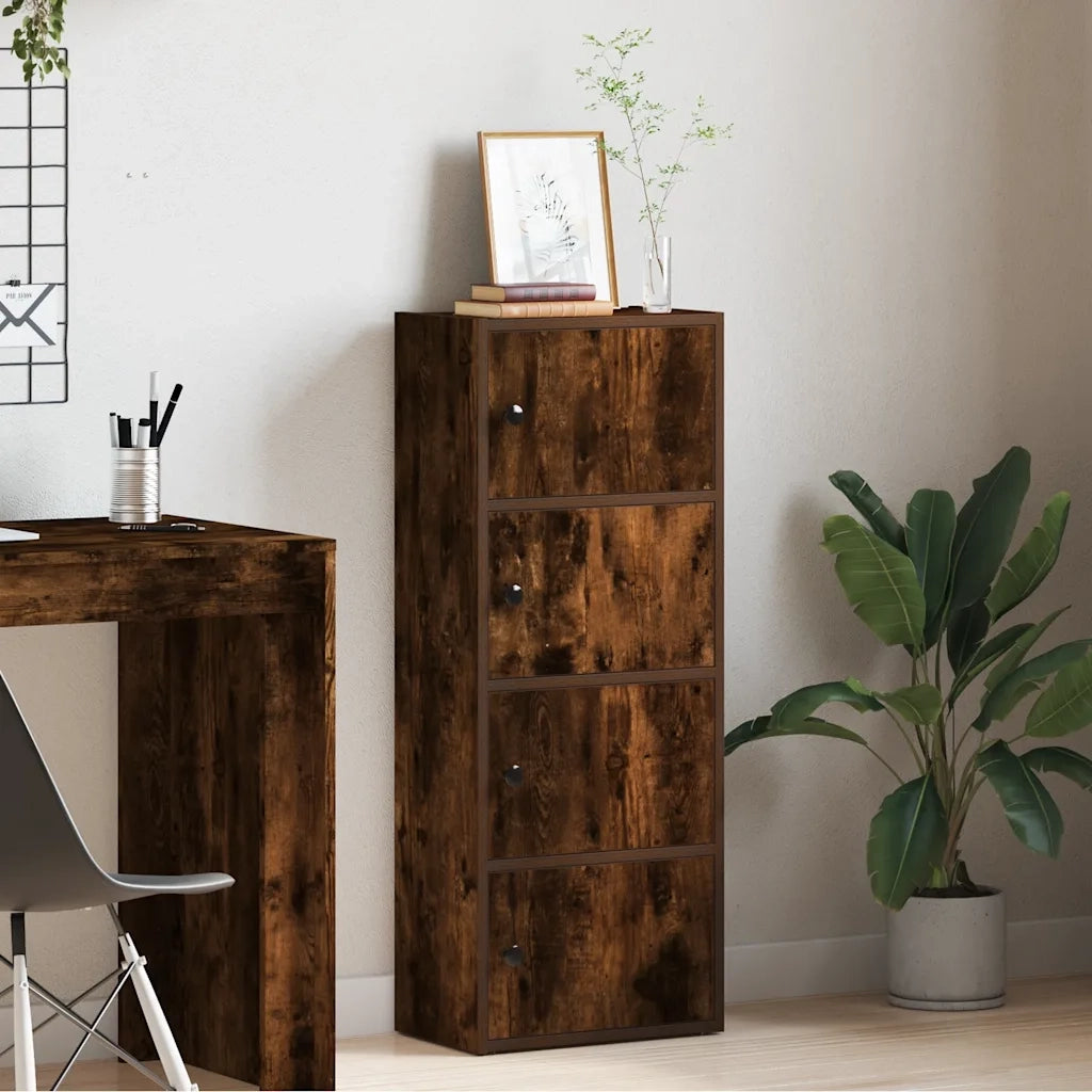 Libreria Rovere Fumo 40x24x102 cm in Legno Multistrato 860377