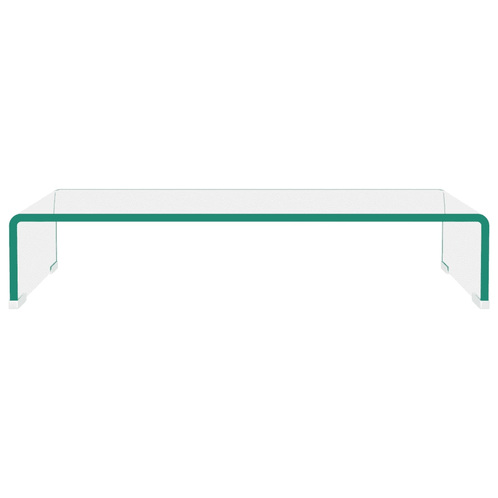 Mobile/Rialzo Porta TV in Vetro-Supporto per TV Trasparente 60x25x11 cm