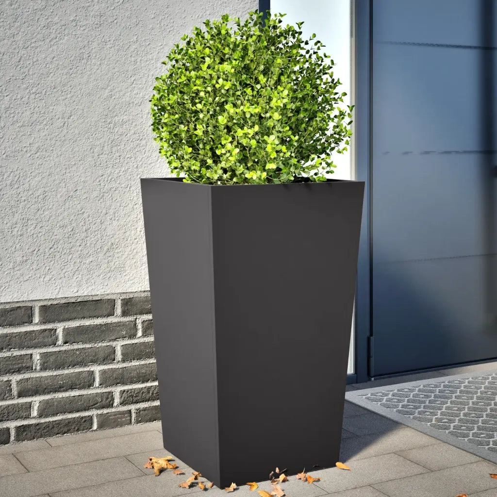 Fioriere da Giardino 2 pz Nere 45x45x75 cm in Acciaio 851095