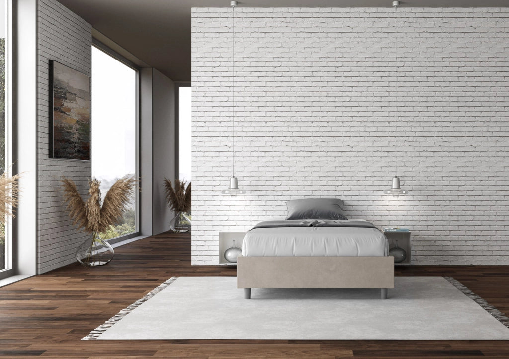 Letto Matrimoniale Francese Sommier 150x210 cm con Rete Azelia Sabbia