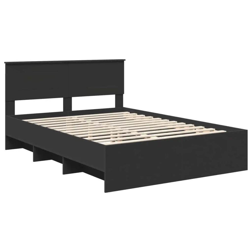 Struttura del letto Nero 150 x 200 cm Legno multistrato
