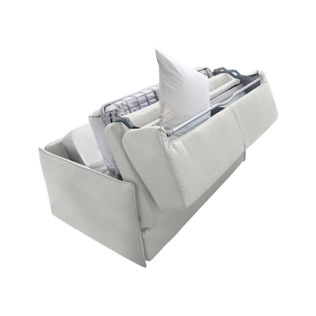 Trissino, Divano Letto 2 Posti Sfoderabile Made in Italy, 180x95 cm Grigio Chiaro