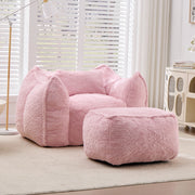 Puff finto pelo con cuscino e pouf ¨C Minimal ¨C rosa