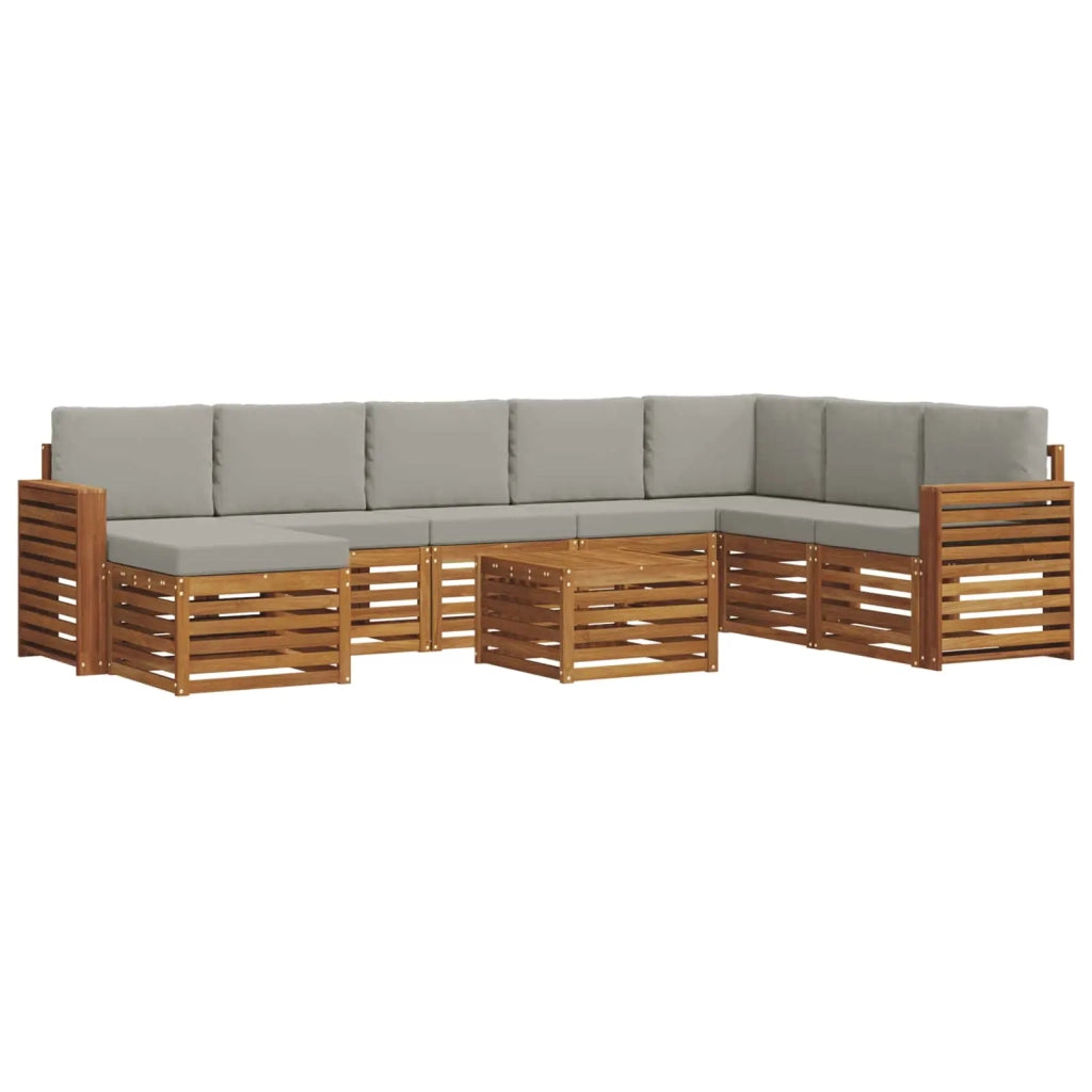 Set divano sezionale con cuscino 9 pcs Grigio Naturale e Chiaro 3375336