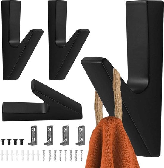 4 hanger per abito in nero per camera da letto e bagno