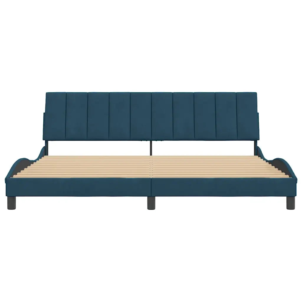 Giroletto senza Materasso-Struttura Letto Blu 90x190 cm in Velluto
