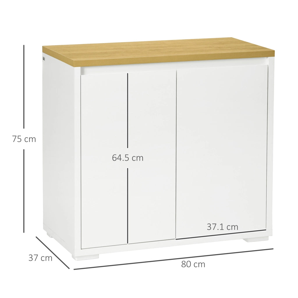 Cassettiera Multiuso con Armadietto ¨C Zephmum ¨C Bianco 80x37x75 cm