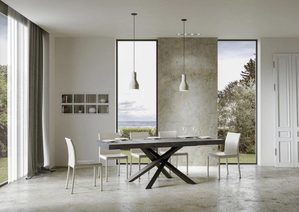 Tavolo allungabile 90x130/234 cm Volta Premium Cemento telaio Antracite