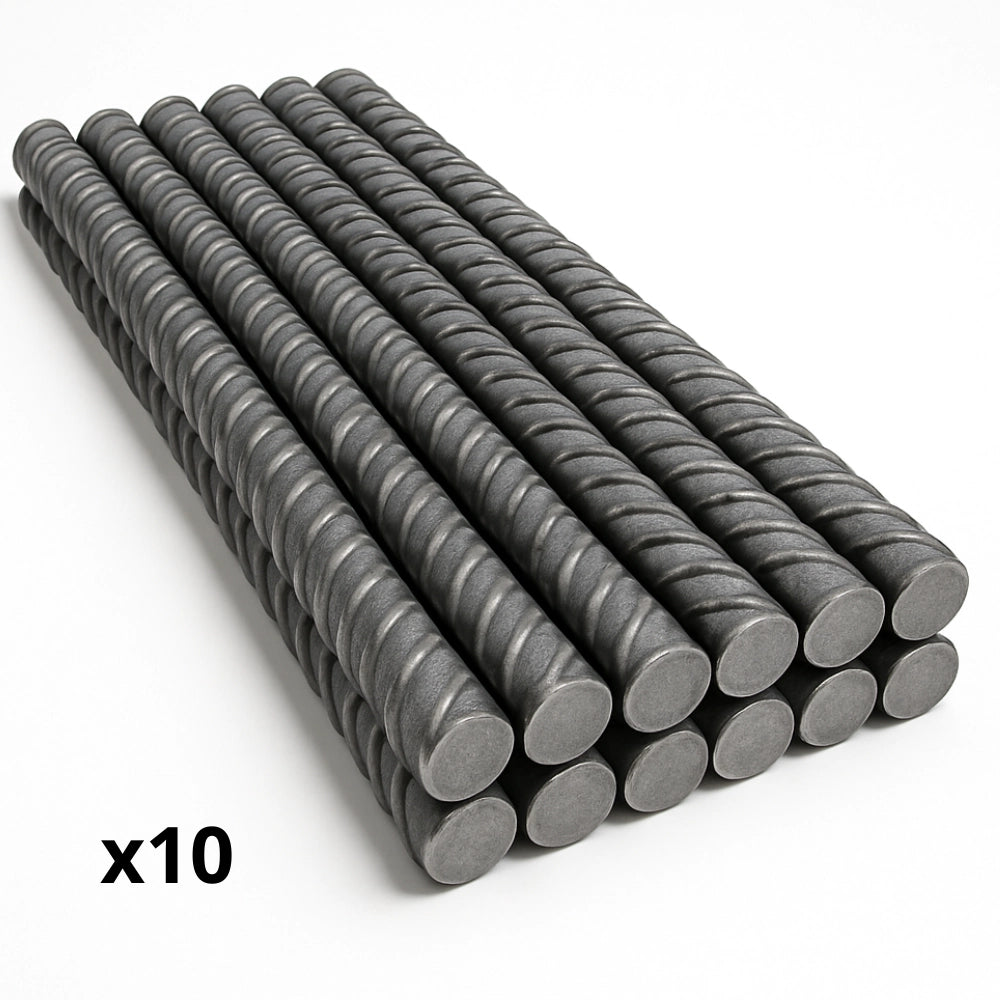 Tondino ferro zigrinato 1,2 m barra armatura cemento edilizia pezzi 10 *** misura Ø 12 mm, confezione 1