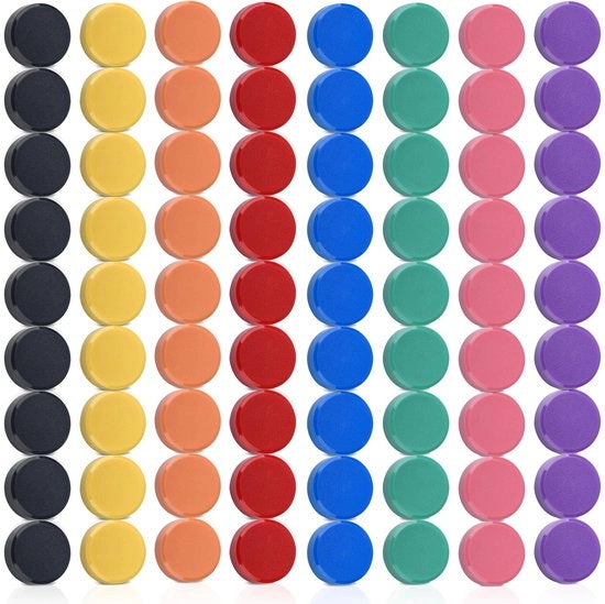 FPMYB 80 pezzi forti magneti, magneti per lavagne, frigoriferi, piccoli magneti colorati, magneti per lavagne, lavagne per appunti, uffici, foto (8 colori)
