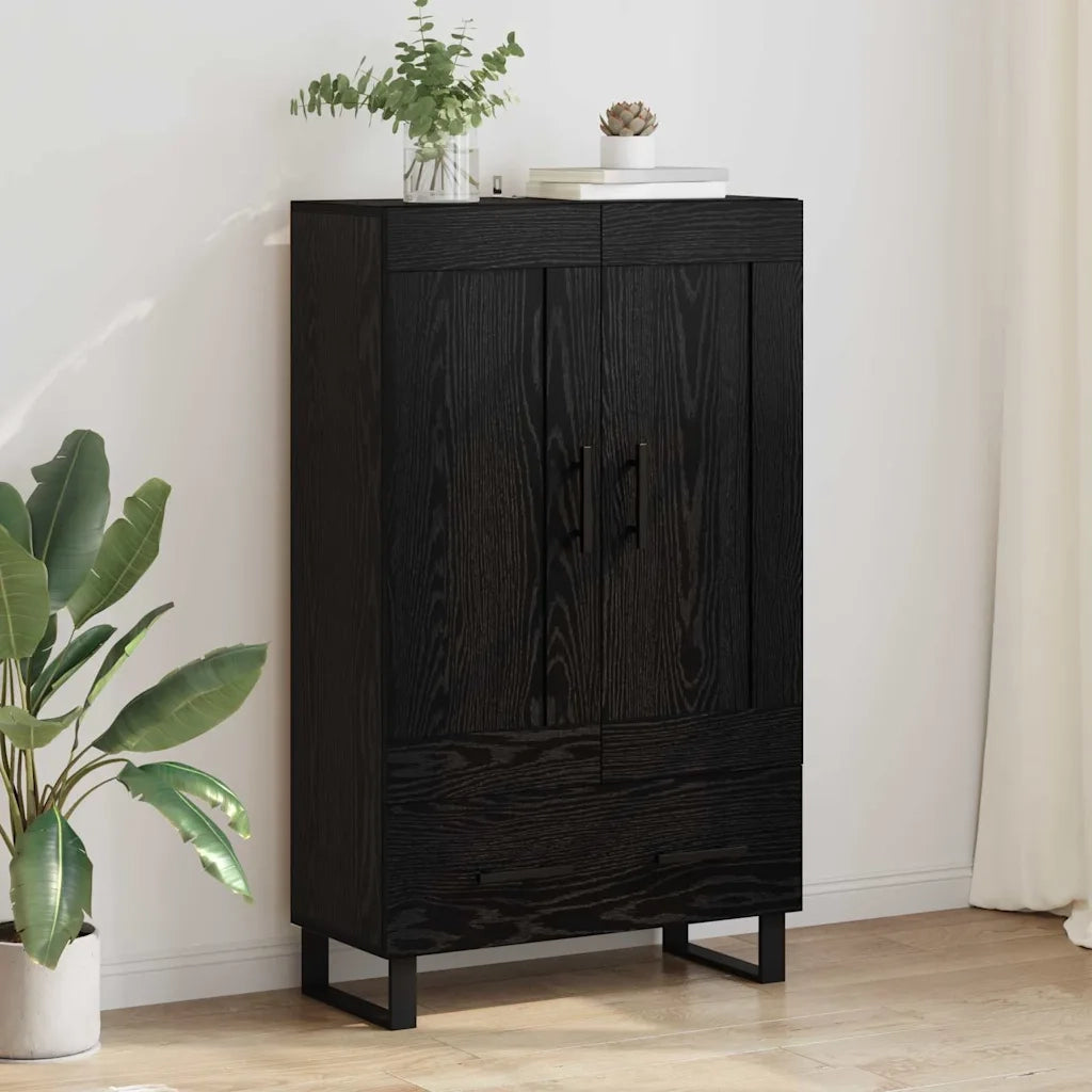 Credenza | Madia | Buffet da pranzo | Armadio da pranzo Rovere Nero 69,5 x 31 x 115 cm Legno multistrato
