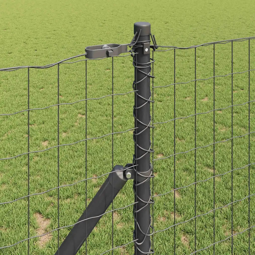 Recinzione da Giardino | Recinzione con Posto Grigio 1,2 x 25 m Acciaio e PVC