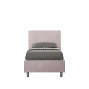 Letto singolo contenitore imbottito 80x210 microfibra glicine Adele
