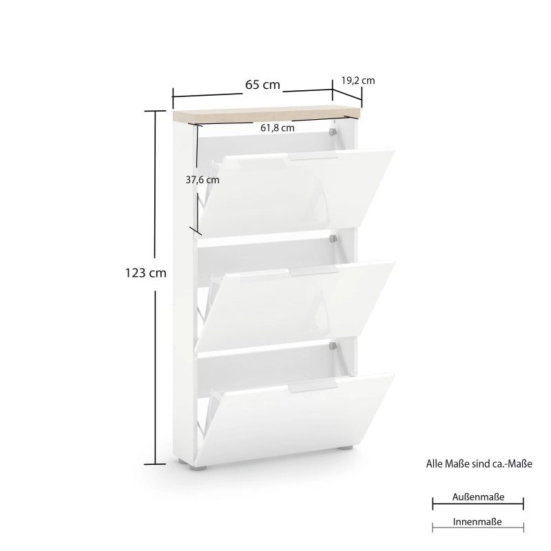 Scarpiera con 3 ribalte IDEA 24 made in Italy