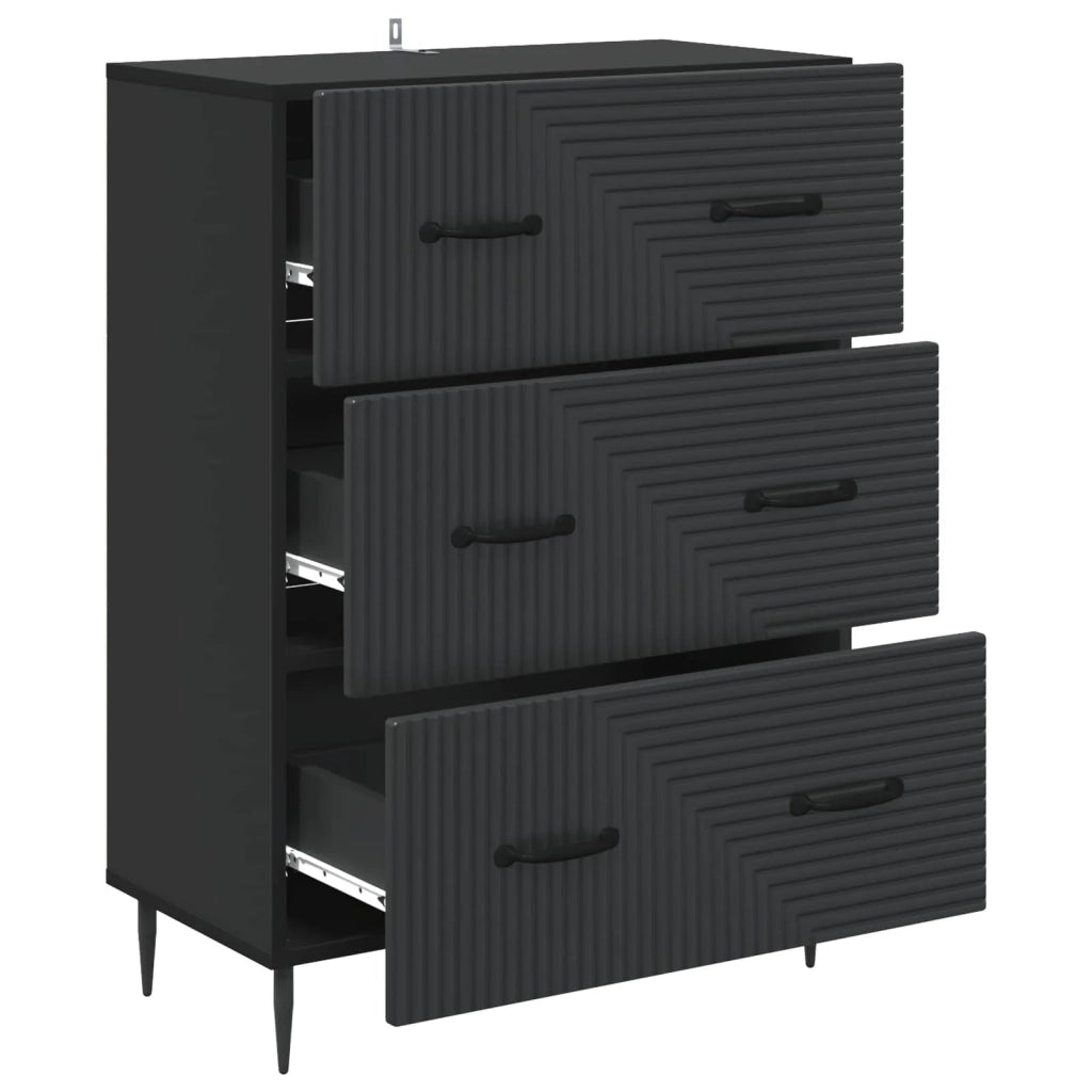Mobile con Cassetti Nero 66 x 34,5 x 89,5 cm 894836