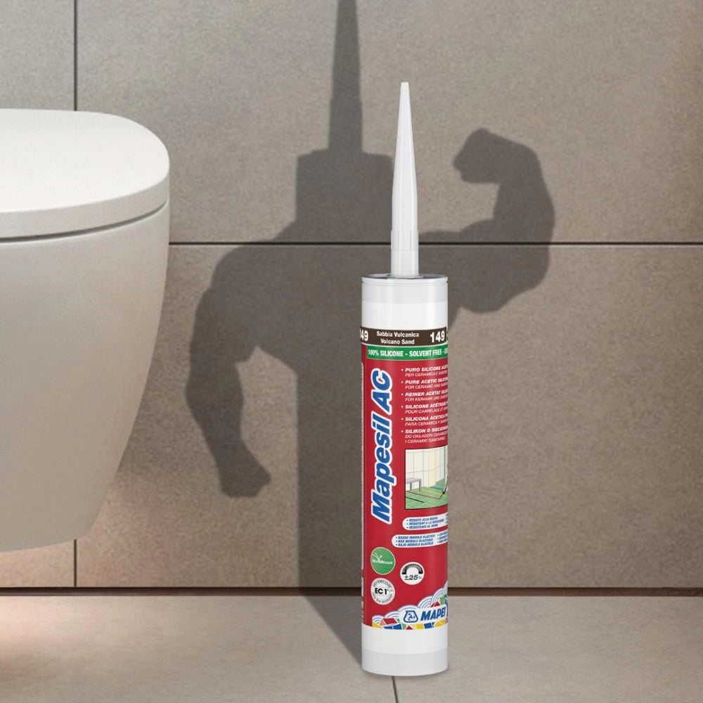 Mapei mapesil ac silicone acetico elastico resistente alla muffa 310 ml 6 pezzi *** colore- lilla chiaro - 163, confe...