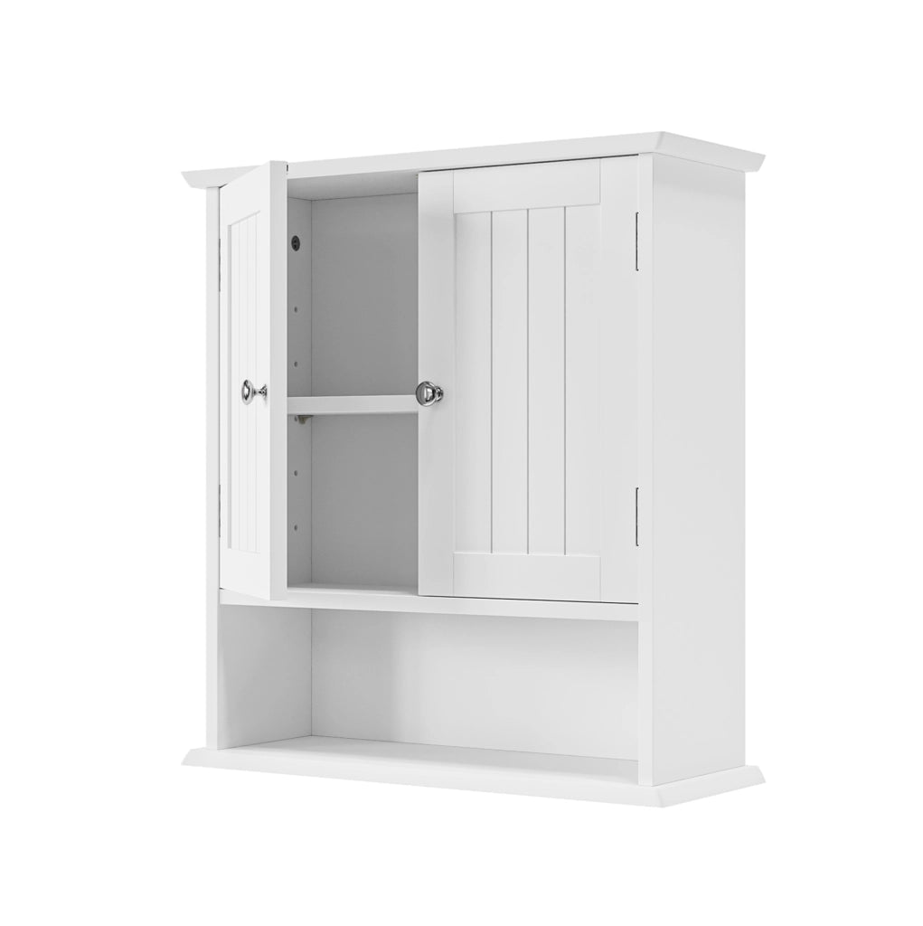 Mobile da bagno sospeso 54,6x19,8x59,9 cm con ripiani regolabili in MDF bianco