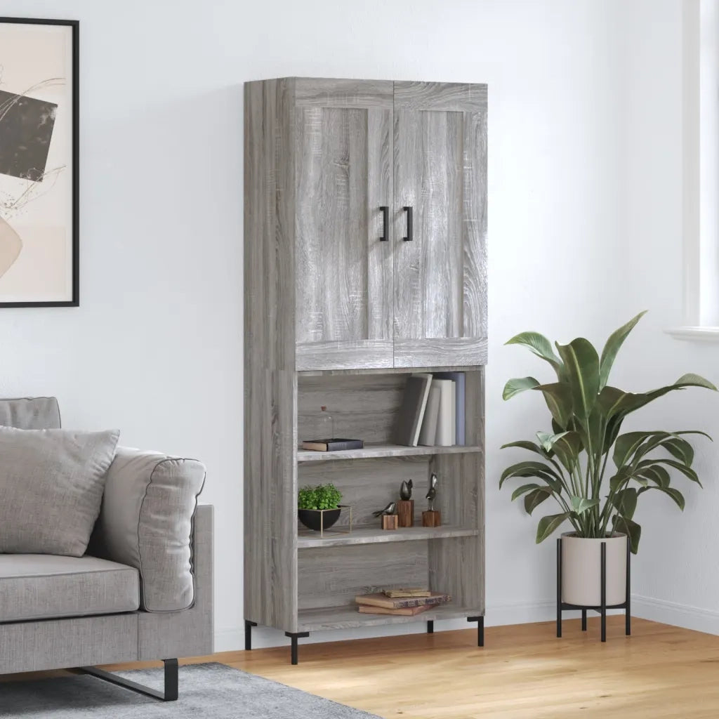 Credenza | Madia | Buffet da pranzo | Armadio da pranzo Grigio Sonoma 69,5x34x180 cm in Legno Multistrato