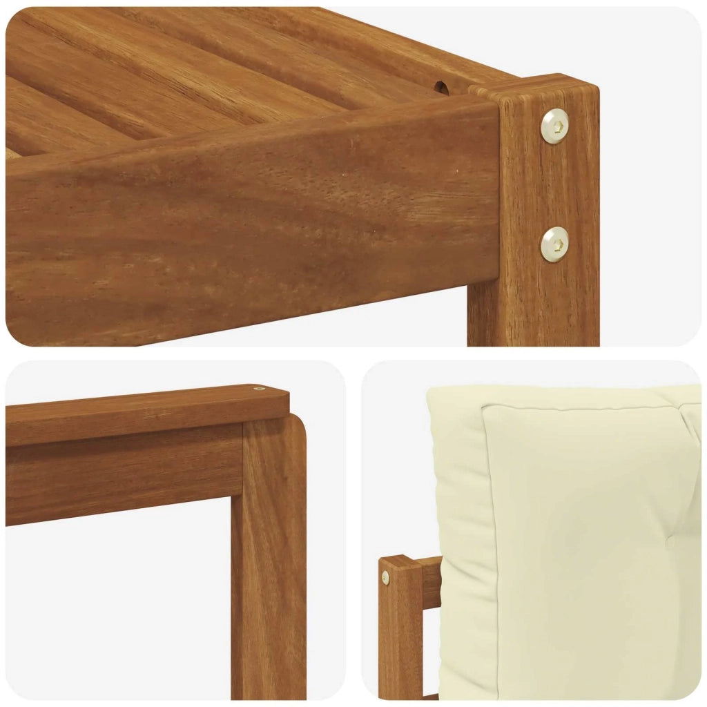 Set di divani da esterno con cuscino 7 pcs Naturale e Crema 3367848