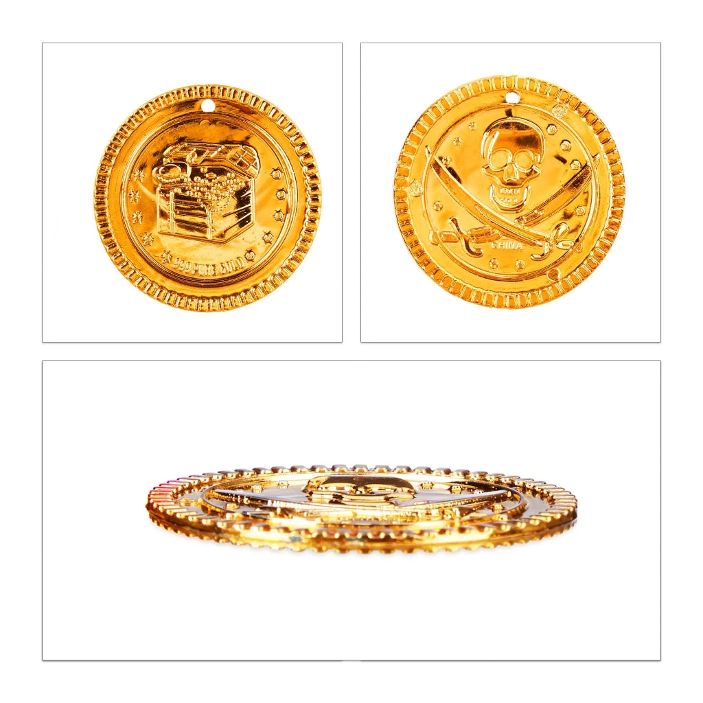 Lotto di 288 monete dorate decorative compleanno bambino 3,5 cm in PP oro 13_0004325
