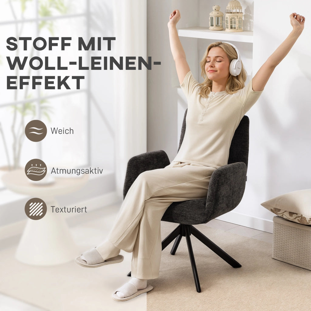 Poltrona girevole moderna imbottita ¨C Minimal ¨C nera