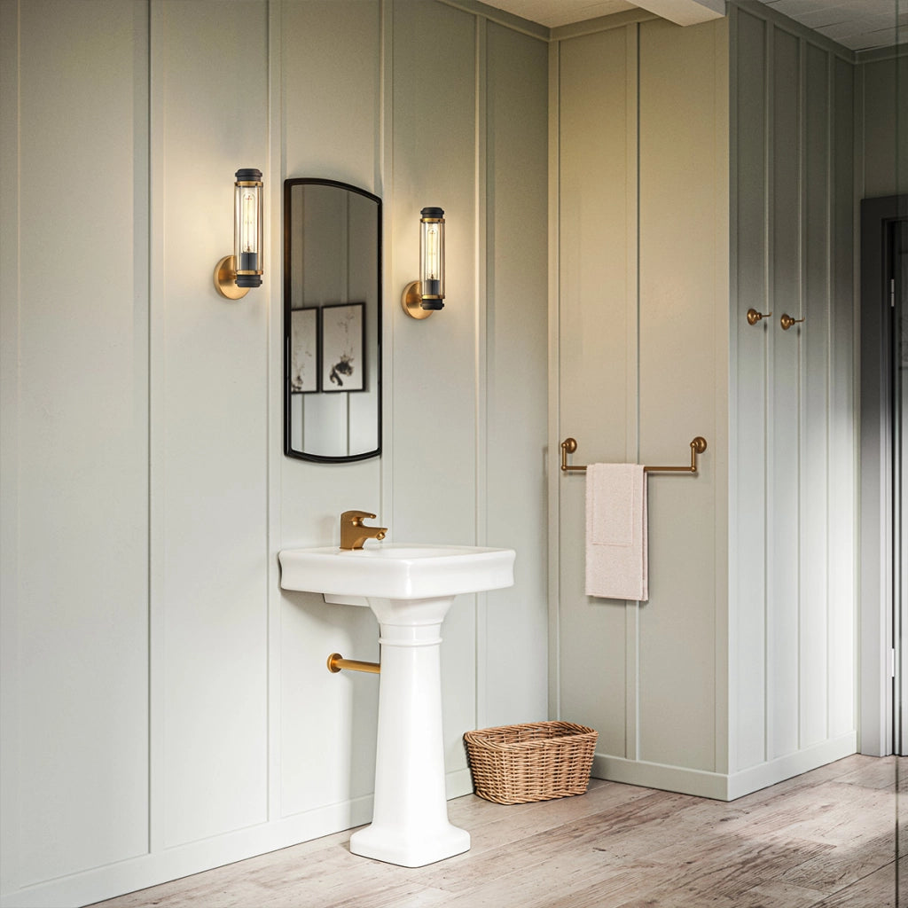 Applique bagno MASTHEAD Hinkley ottone/nero E27 IP44
