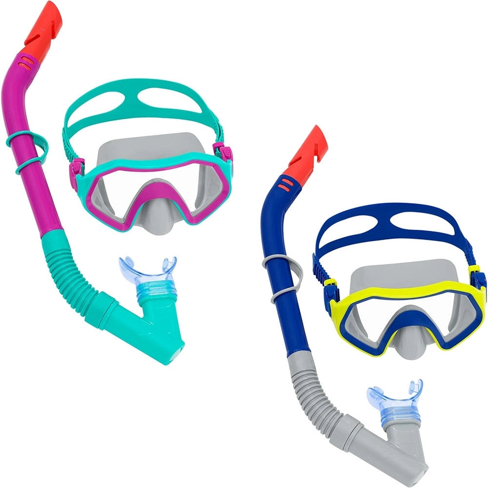 Trade Shop - Set Maschera Per Snorkeling Con Boccaglio Per Bambini 7-14 Anni Colori Ass 24025 -