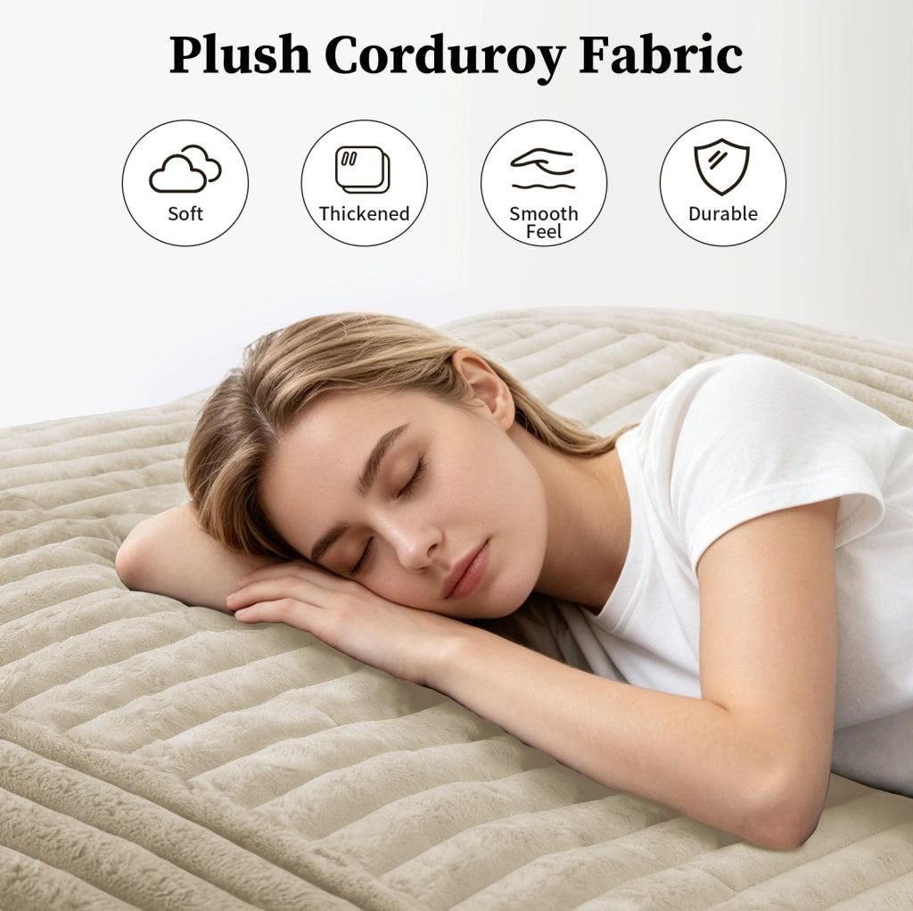 Poltrona sacco trasformabile 3-in-1 bianca in velluto a coste