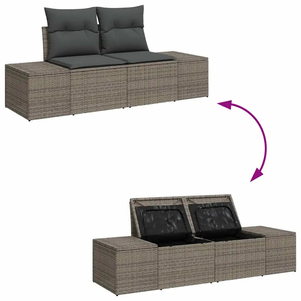 Set Divano da Giardino con cuscino 9 pcs Grigio Polyrattan 3355898