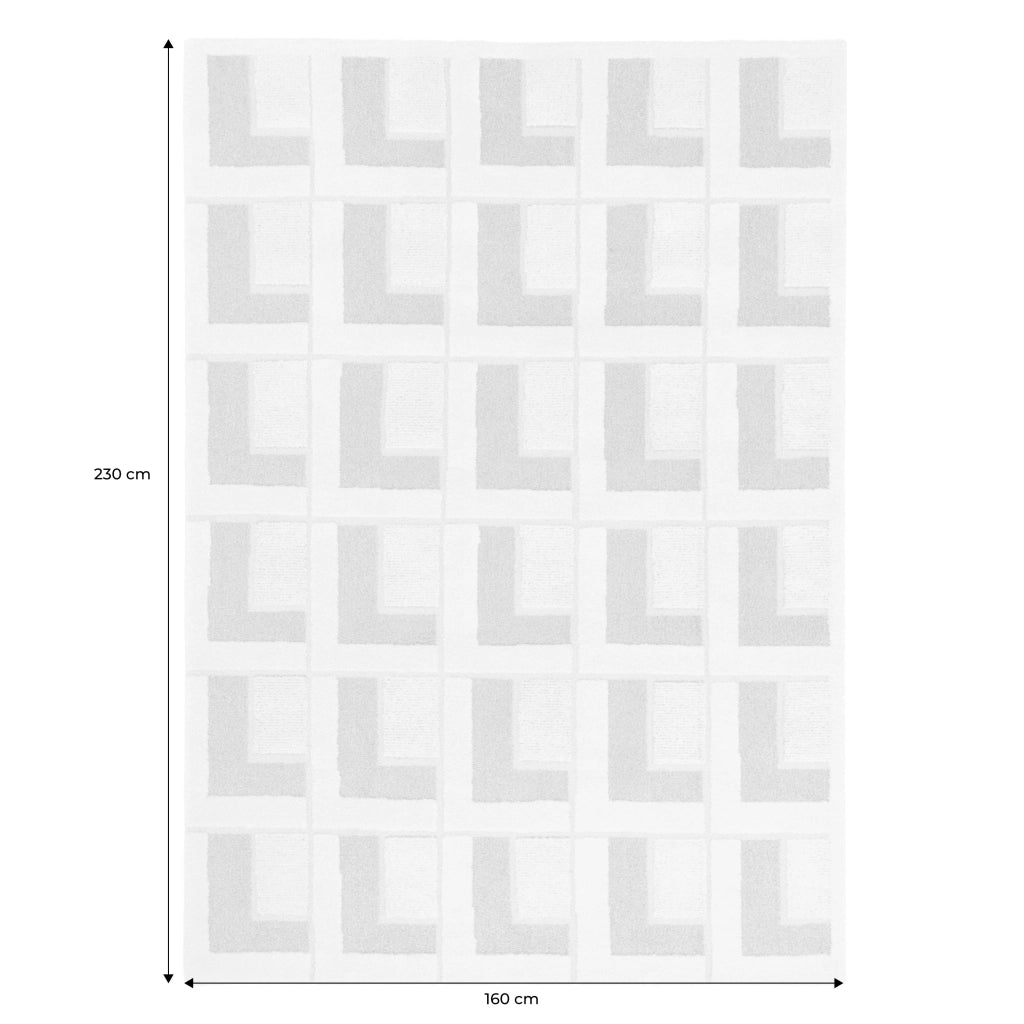 Tappeto da interno con motivi geometrici crema