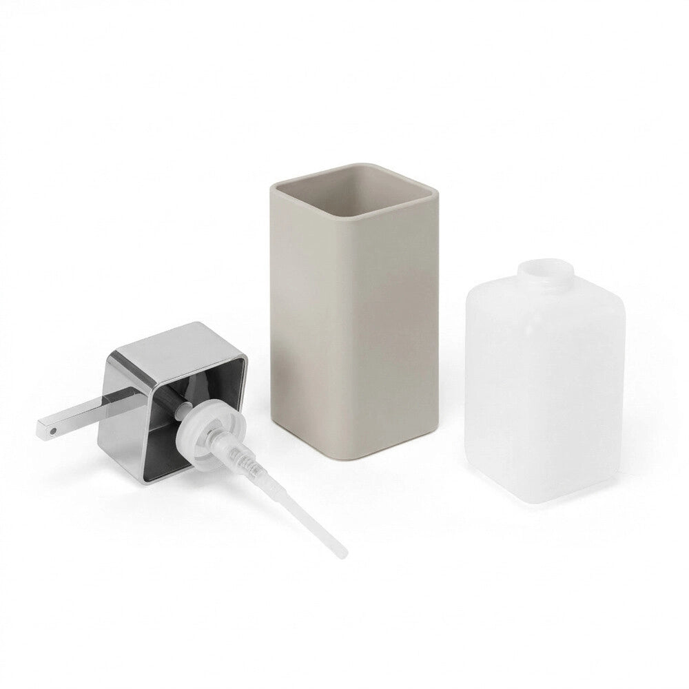 Dispenser sapone beige e cromo in plastica Star
