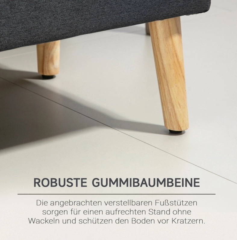 Panca imbottita con vano contenitore 110 x 39 x 45 cm; poliestere grigio scuro