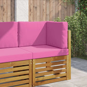 Cuscino per divano da esterno 3 pcs Rosa Poliestere 900759
