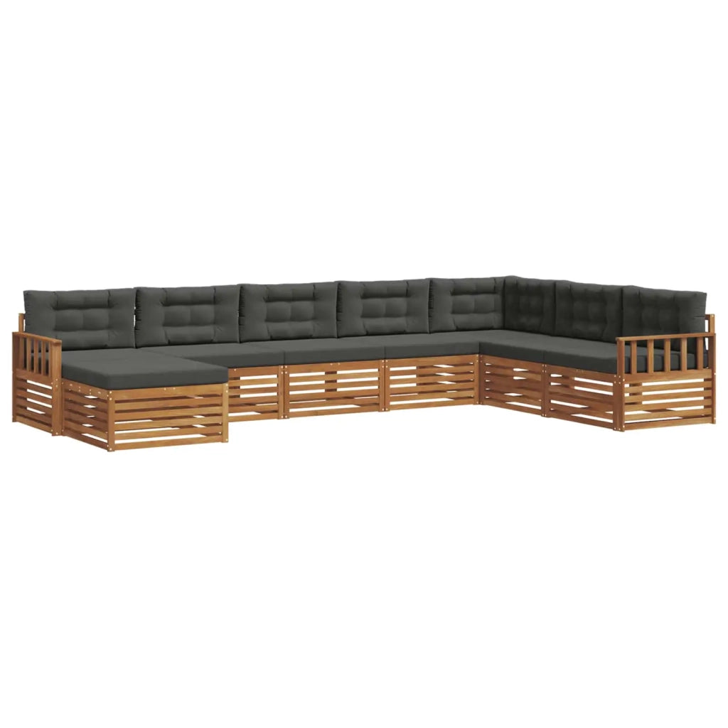 Set di divani da esterno con cuscino 8 pcs Naturale e Antracite 3373932