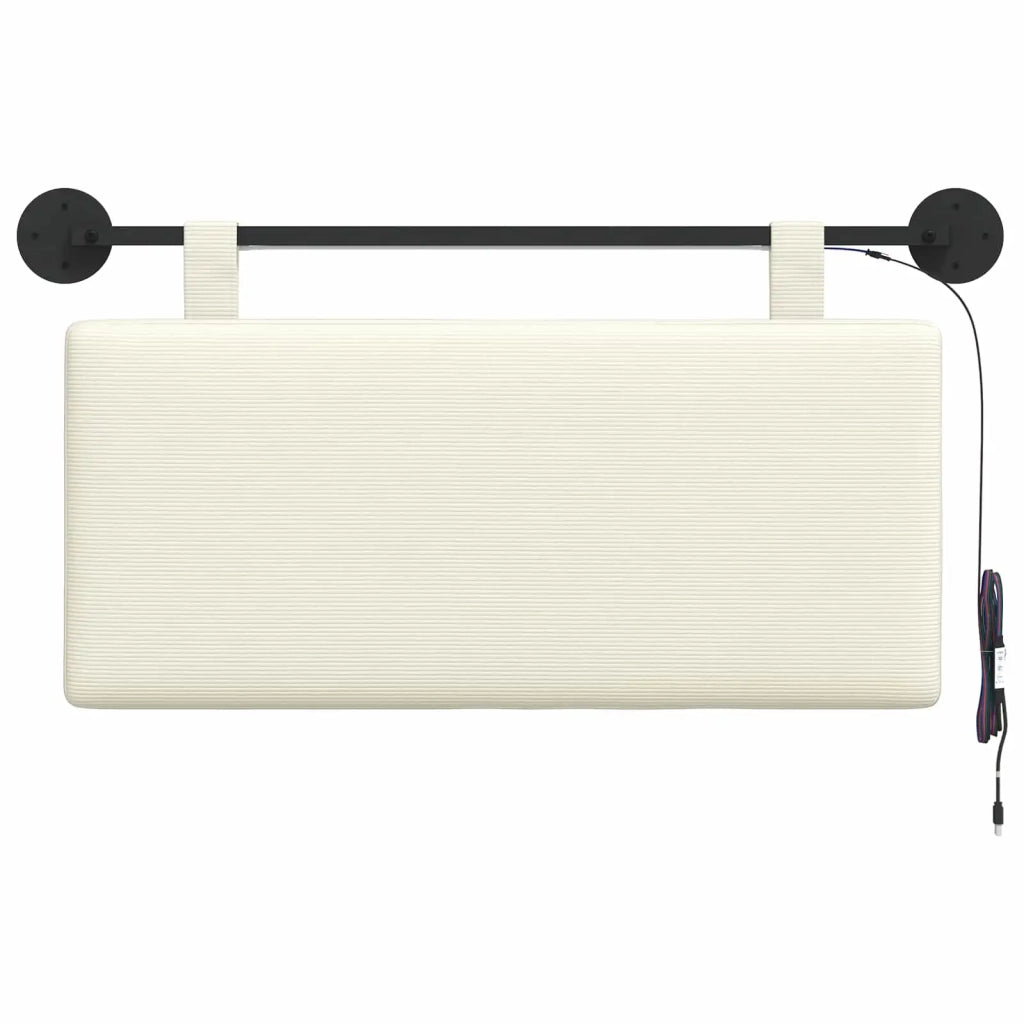 Testiera sospesa Con luce LED Crema Tessuto in Cords 3424283