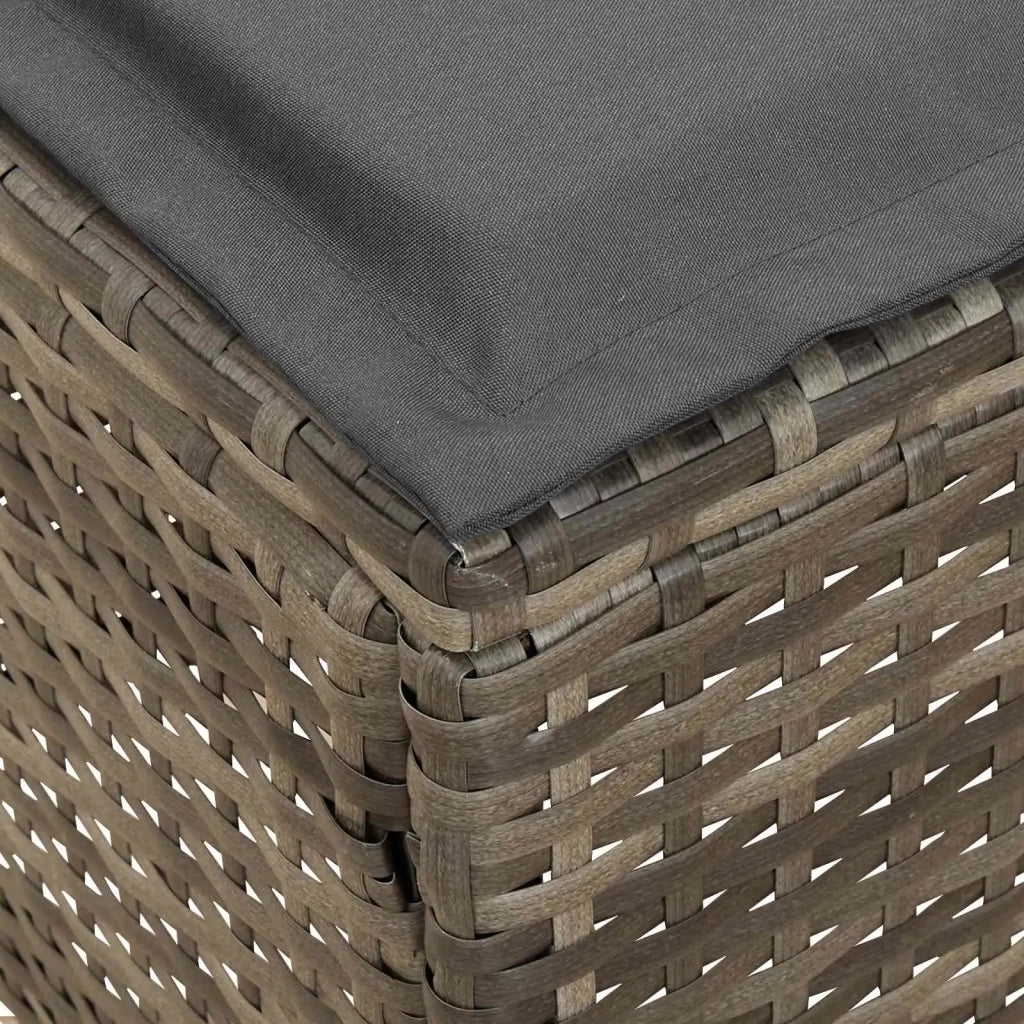 2 pz Poggiapiedi da Giardino Rattan in PE Grigio e Grigio Scuro 42025385