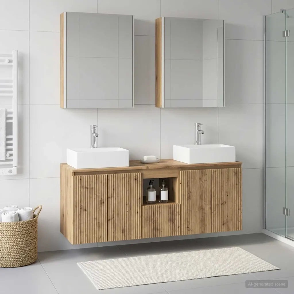 Set di Armadi da Bagno 5 pz Rovere Artigianale 3406414