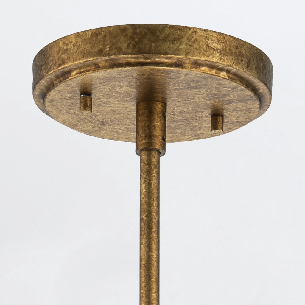 Sospensione Art Déco oro con diffusore opale E27 Kristy Elstead