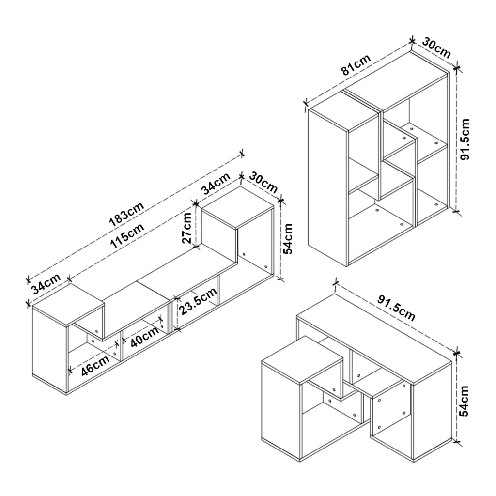 Set di mobili modulari bianco 03_0010687