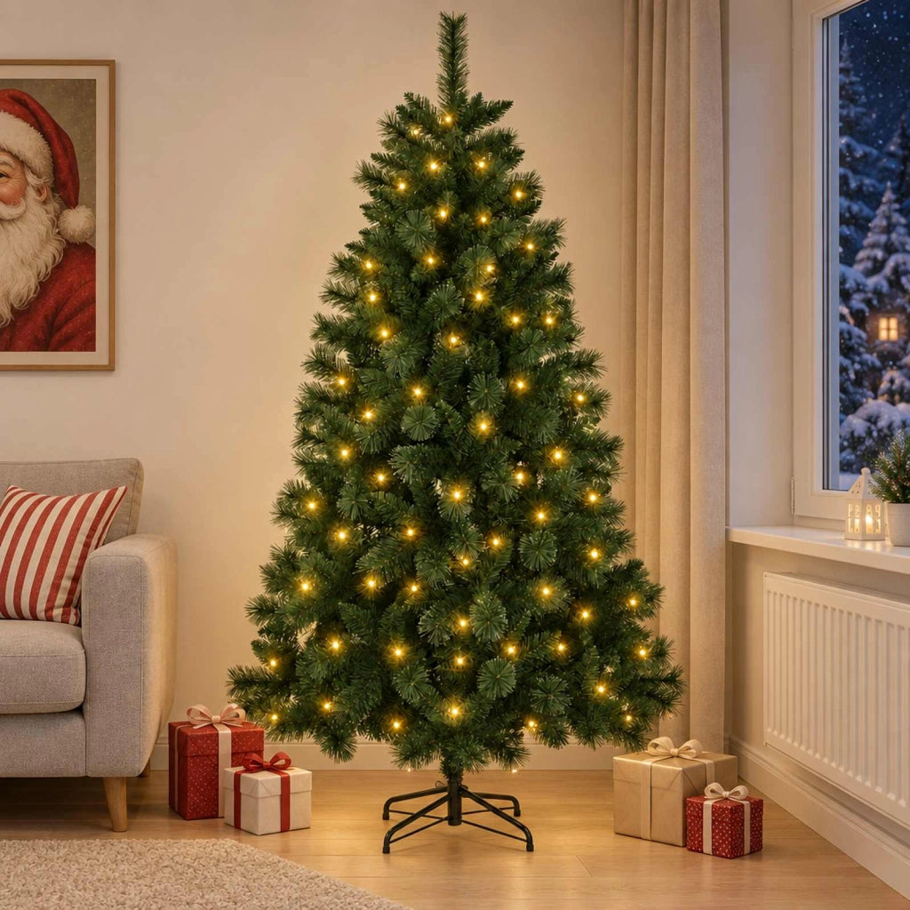 Albero di Natale artificiale 180 cm 300 LED Bianco caldo 3461277