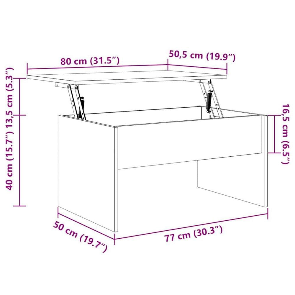 Coffee Table Concrete Grey 80x50.5x41.5 Cm Wood Material