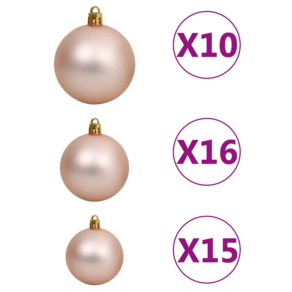 Albero Natale Incernierato con 300 LED e Palline 240 cm 3210158