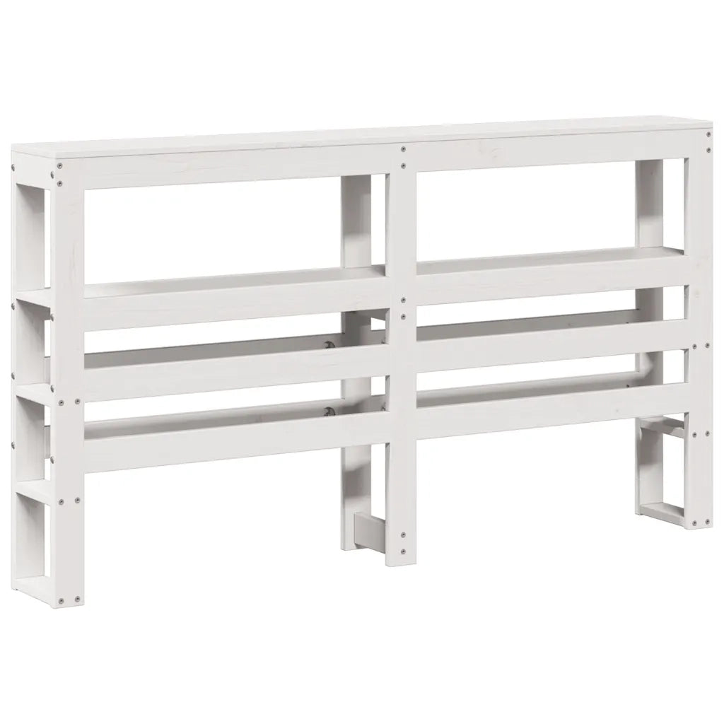 Giroletto con Testiera Bianco 150x200 cm Legno Massello di Pino 3306499