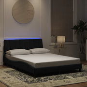 Giroletto con LED senza Materasso Hanko Nero 120x200 cm in Velluto