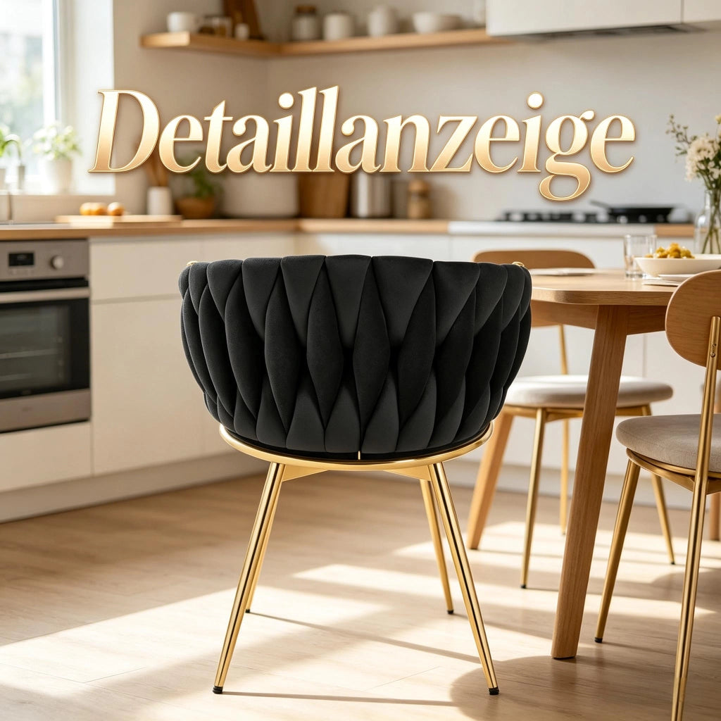 Sedie da sala da pranzo girevoli a 360 gradi con schienale imbottito, in velluto e metallo nero, set da 2