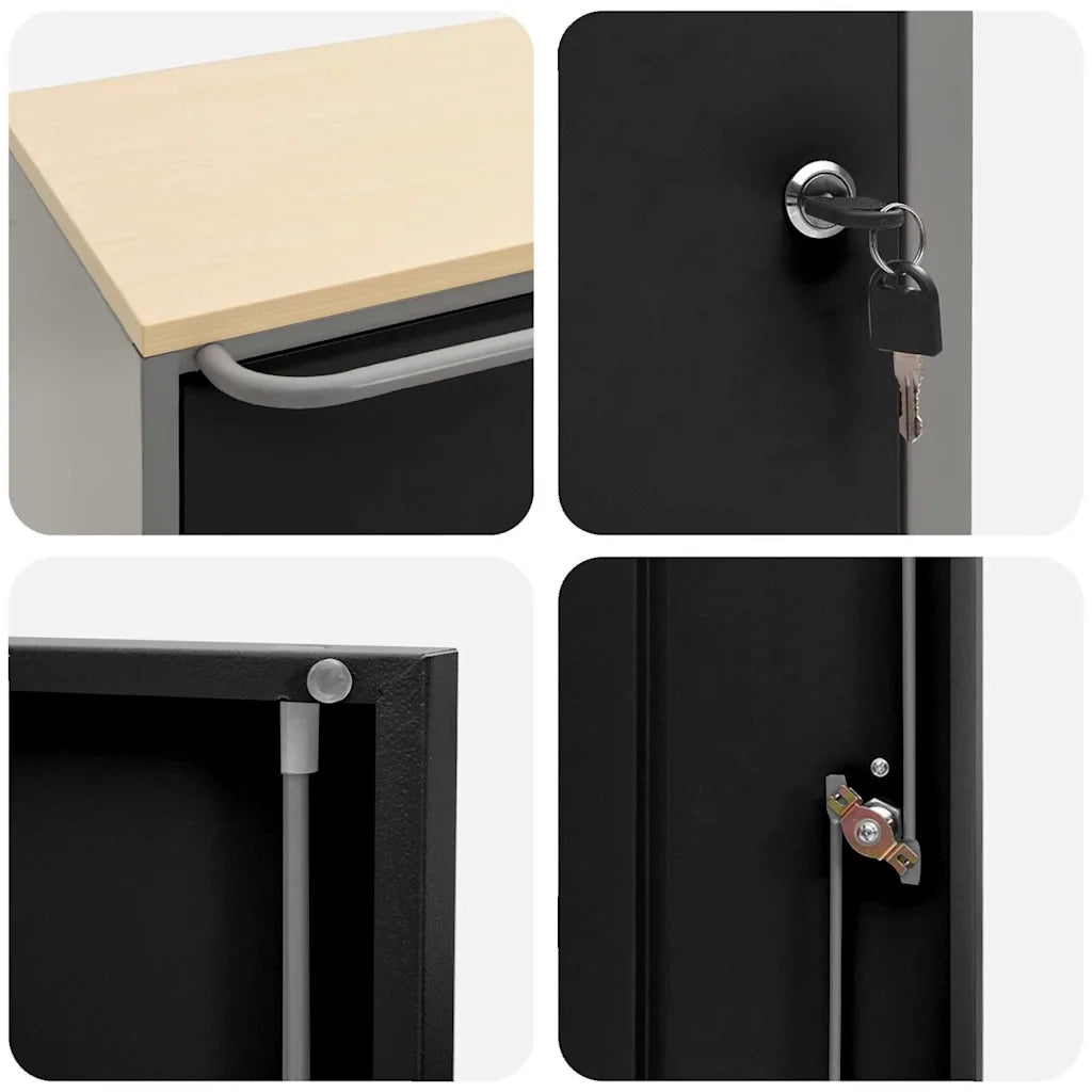 Banco da lavoro con lo scaffale Nero e Grigio 75 x 45 x 85 cm CFW6927543