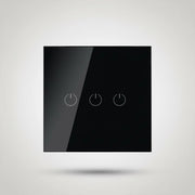 Interruttore WiFi Touch a 3 Vie Compatibile con Amazon Alexa e Google Home Nero – V-TAC – VT-5005-B