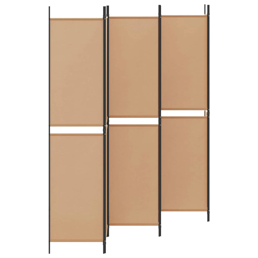 Divisore per Stanza a 6 Pannelli Beige 300 x 220 cm Tessuto 42039226
